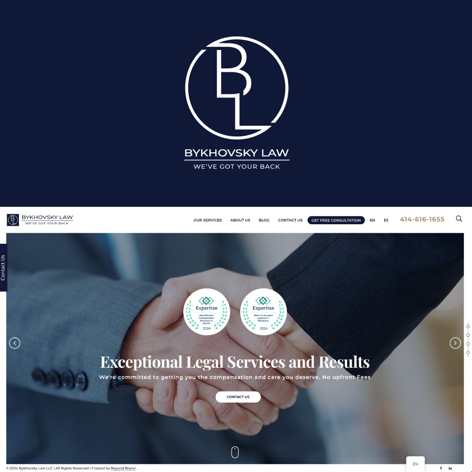 Bykhovsky Law - branding and website design and development
